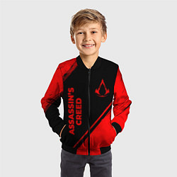Бомбер детский Assassins Creed - red gradient вертикально, цвет: 3D-черный — фото 2
