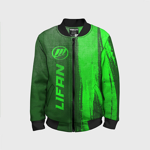 Детский бомбер Lifan - green gradient по-вертикали / 3D-Черный – фото 1