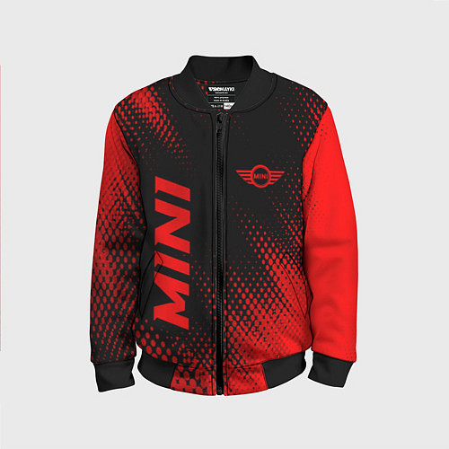 Детский бомбер Mini - red gradient вертикально / 3D-Черный – фото 1