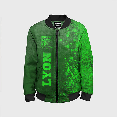 Детский бомбер Lyon - green gradient по-вертикали / 3D-Черный – фото 1