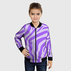 Бомбер детский Лавандовый тигровый паттерн, цвет: 3D-черный — фото 2