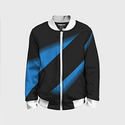 Бомбер детский Color blue black line, цвет: 3D-белый