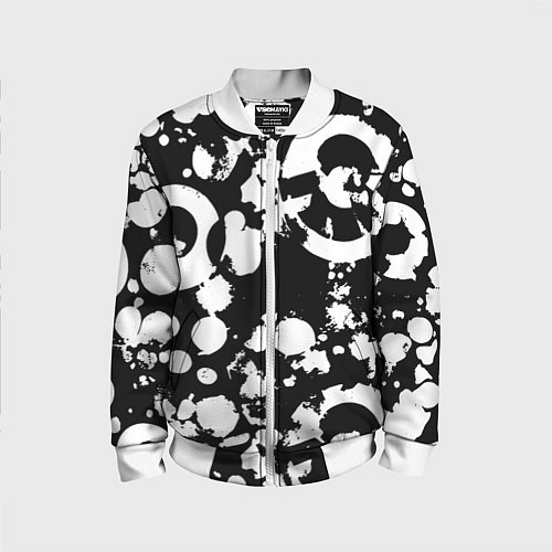Детский бомбер Модная чб абстракция - нейроарт / 3D-Белый – фото 1
