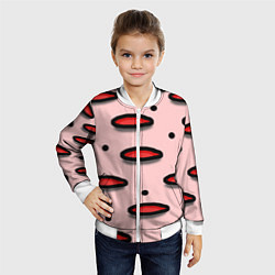 Бомбер детский Круги маркер - паттерн, цвет: 3D-белый — фото 2