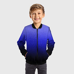 Бомбер детский Градиент индиго из синего в чёрный, цвет: 3D-черный — фото 2