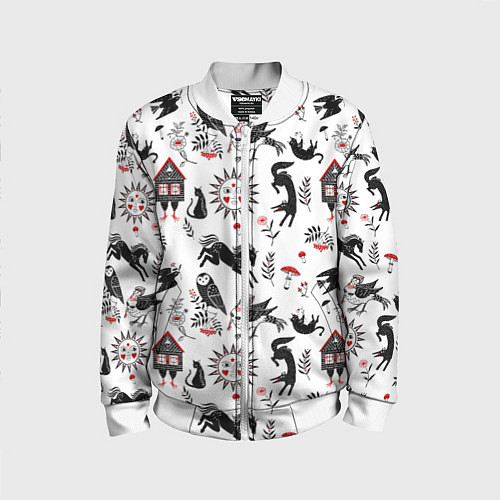 Детский бомбер Русские сказки / 3D-Белый – фото 1