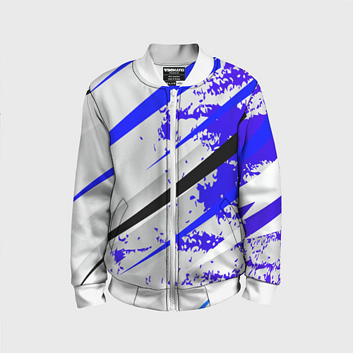 Детский бомбер Color white blue / 3D-Белый – фото 1