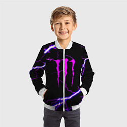 Бомбер детский Monster energy neon storm, цвет: 3D-белый — фото 2