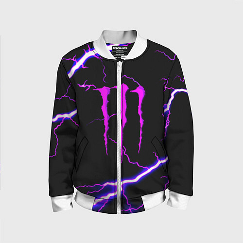 Детский бомбер Monster energy neon storm / 3D-Белый – фото 1