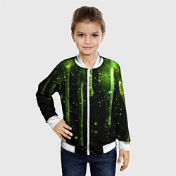 Бомбер детский Зеленая объемная слизь, цвет: 3D-белый — фото 2