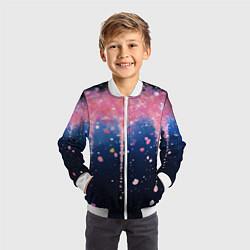 Бомбер детский Розово-синяя текстура, цвет: 3D-белый — фото 2