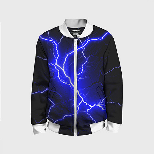 Детский бомбер Color blue black / 3D-Белый – фото 1