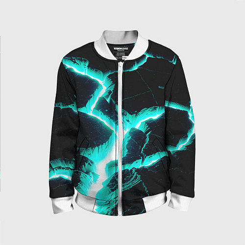 Детский бомбер Color light blue black / 3D-Белый – фото 1