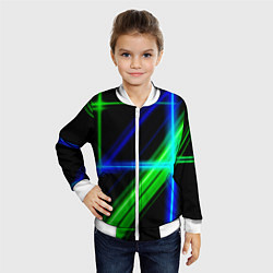 Бомбер детский Color blue black green, цвет: 3D-белый — фото 2