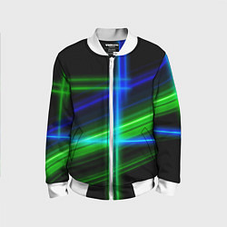 Бомбер детский Color blue black green, цвет: 3D-белый