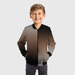 Бомбер детский Чёрно-коричневый текстурный градиент пополам, цвет: 3D-черный — фото 2