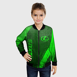 Бомбер детский Lexus - green gradient вертикально, цвет: 3D-черный — фото 2