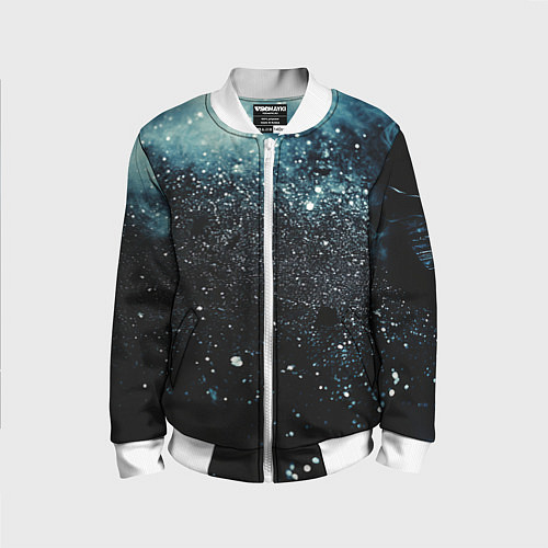 Детский бомбер Черно-синий текстурный фон / 3D-Белый – фото 1