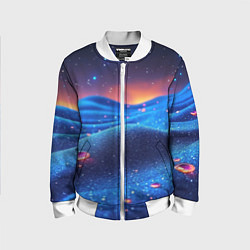 Бомбер детский Синяя дюна - текстура, цвет: 3D-белый