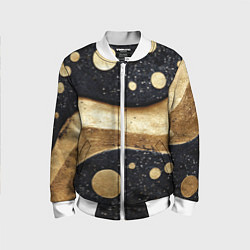 Бомбер детский Золотая объемная абстракция - текстура, цвет: 3D-белый