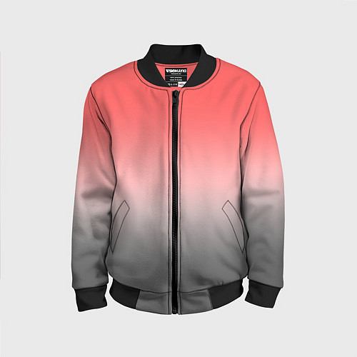 Детский бомбер Бледный красно-серый градиент / 3D-Черный – фото 1