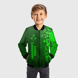 Бомбер детский Assassins Creed - green gradient по-вертикали, цвет: 3D-черный — фото 2