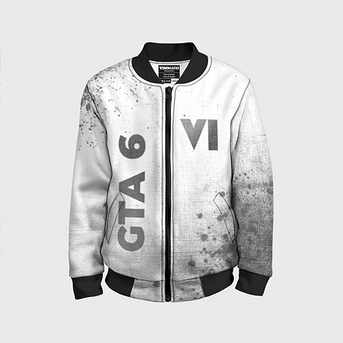 Детский бомбер GTA 6 - white gradient вертикально / 3D-Черный – фото 1