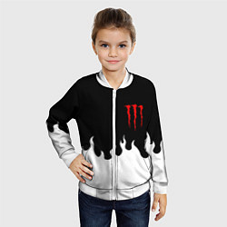 Бомбер детский Monster energy red logo, цвет: 3D-белый — фото 2