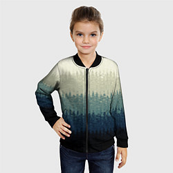 Бомбер детский Серо-синий градиент текстурированные полосы, цвет: 3D-черный — фото 2