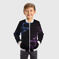 Бомбер детский Color black blue pink, цвет: 3D-белый — фото 2