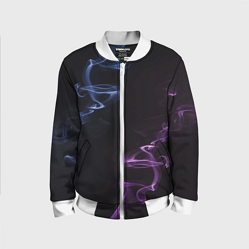 Детский бомбер Color black blue pink / 3D-Белый – фото 1