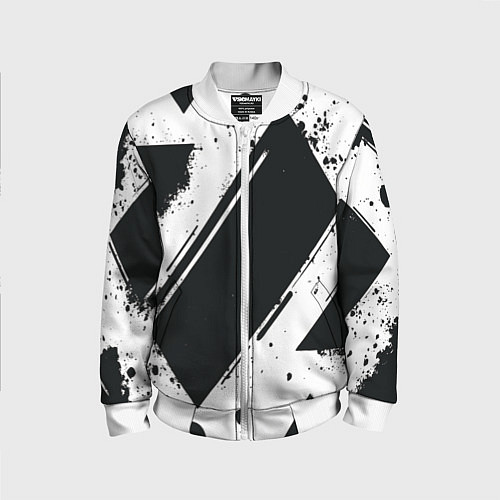 Детский бомбер Color black white / 3D-Белый – фото 1