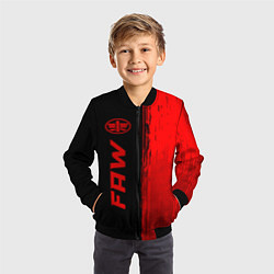 Бомбер детский FAW - red gradient по-вертикали, цвет: 3D-черный — фото 2