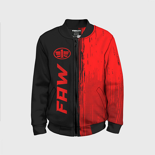 Детский бомбер FAW - red gradient по-вертикали / 3D-Черный – фото 1