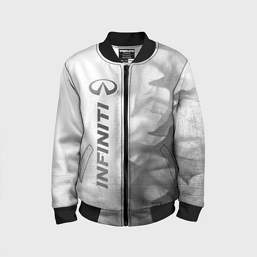 Детский бомбер Infiniti - white gradient по-вертикали / 3D-Черный – фото 1