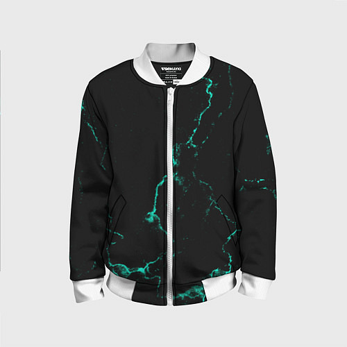 Детский бомбер Color black turquoise / 3D-Белый – фото 1