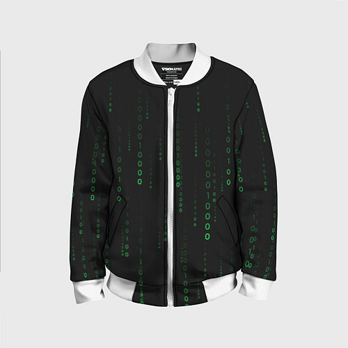 Детский бомбер Color black green / 3D-Белый – фото 1