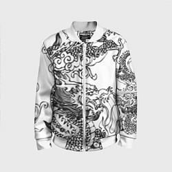 Детский бомбер Татуировка дракона на белом