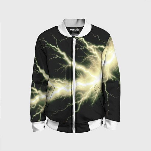 Детский бомбер Lightning yellow / 3D-Белый – фото 1