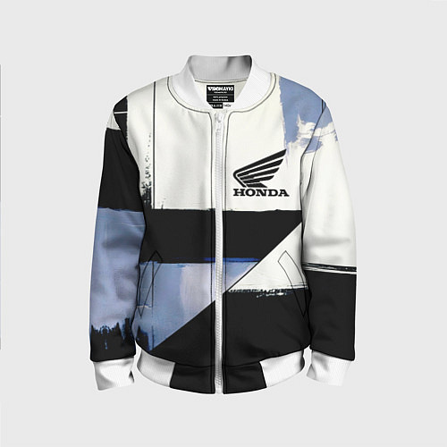 Детский бомбер Honda логотип / 3D-Белый – фото 1