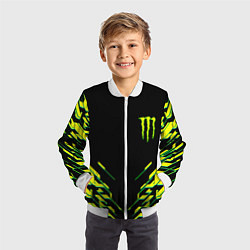 Бомбер детский Monster energy кислотная геометрия, цвет: 3D-белый — фото 2