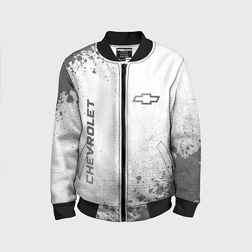 Детский бомбер Chevrolet - white gradient вертикально / 3D-Черный – фото 1