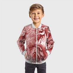 Бомбер детский Черепа лошадей - эскиз, цвет: 3D-белый — фото 2