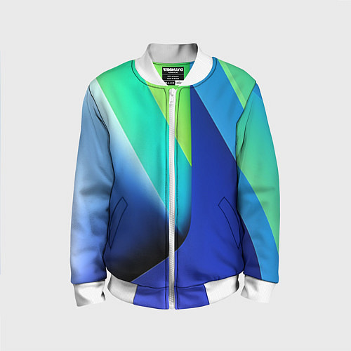 Детский бомбер Color blue green / 3D-Белый – фото 1