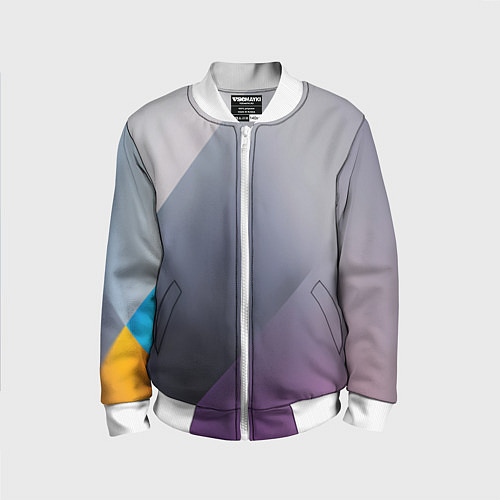 Детский бомбер Color grey with stripes / 3D-Белый – фото 1