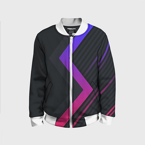 Детский бомбер Color black line / 3D-Белый – фото 1