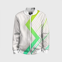 Бомбер детский Color white line green, цвет: 3D-белый