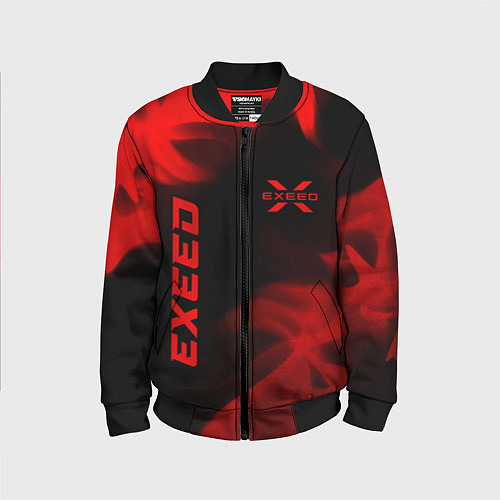 Детский бомбер Exeed - red gradient вертикально / 3D-Черный – фото 1