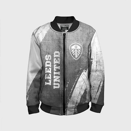 Детский бомбер Leeds United - grey gradient вертикально / 3D-Черный – фото 1