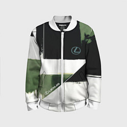 Бомбер детский Lexus логотип, цвет: 3D-белый